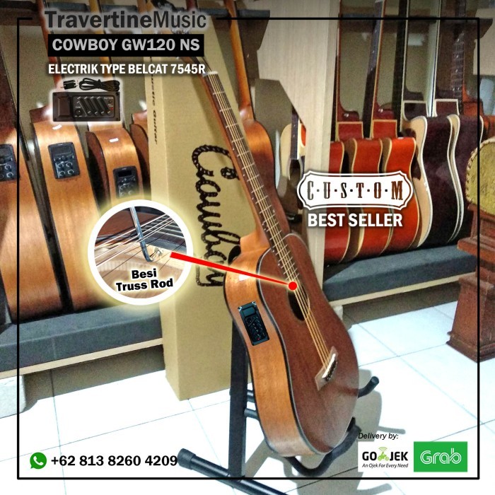 Gitar akustik elektrik 3/4 Cowboy 120-NS original elektrik Termurah