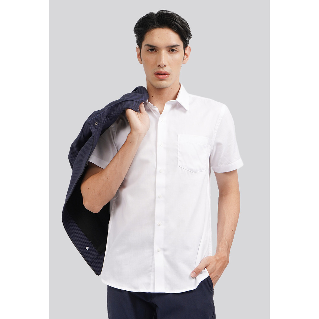 Executive Slim Fit Short Sleeve Basic Shirt White