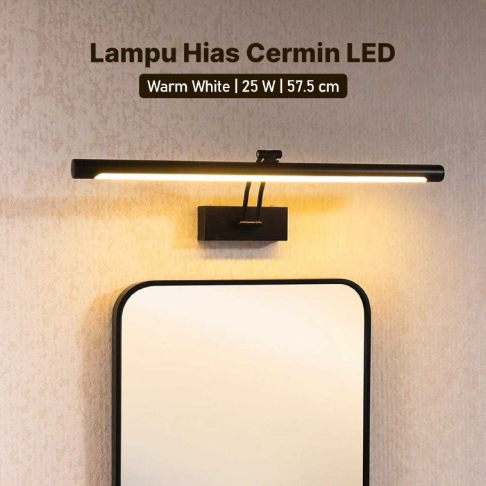 Lampu LED Cermin Kamar Mandi Tempel Dinding Anti Air Stainless Steel