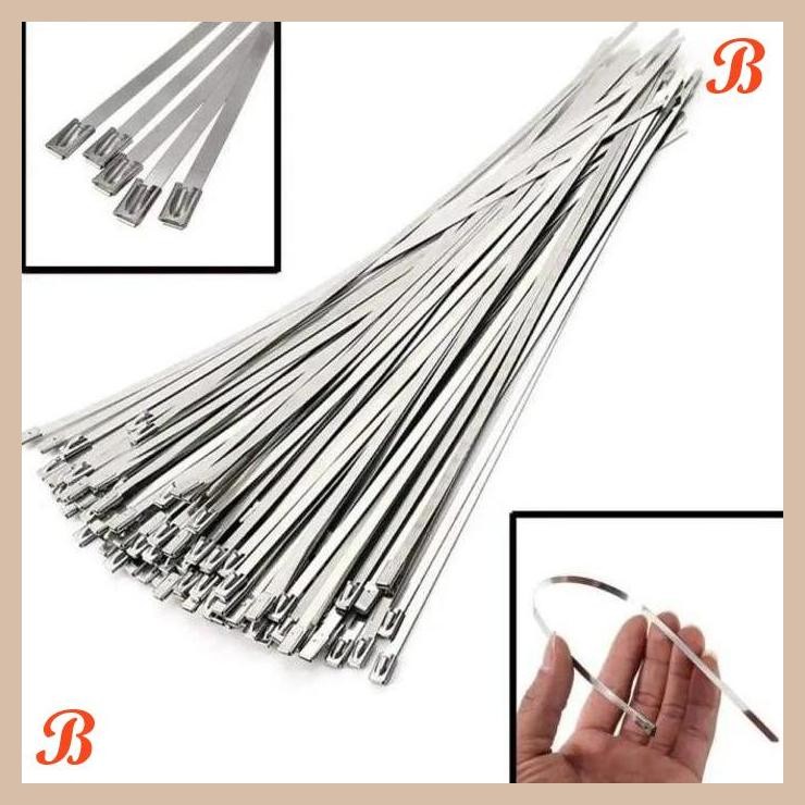 

| YZA | KABEL TIES STAINLESS TALI BESI PENGIKAT ANTI KARAT 304 CABLE TIES IKAT TIS TIE LOCK METAL STEEL KLEM