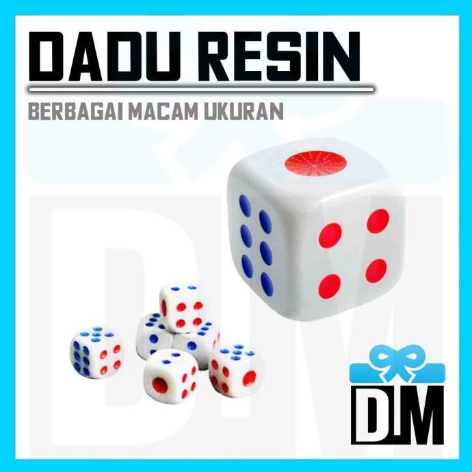 best seller] Dadu Resin Kocok Dadu Merah Biru Angka 1 Sampai 6 Kecil Sedang Besar