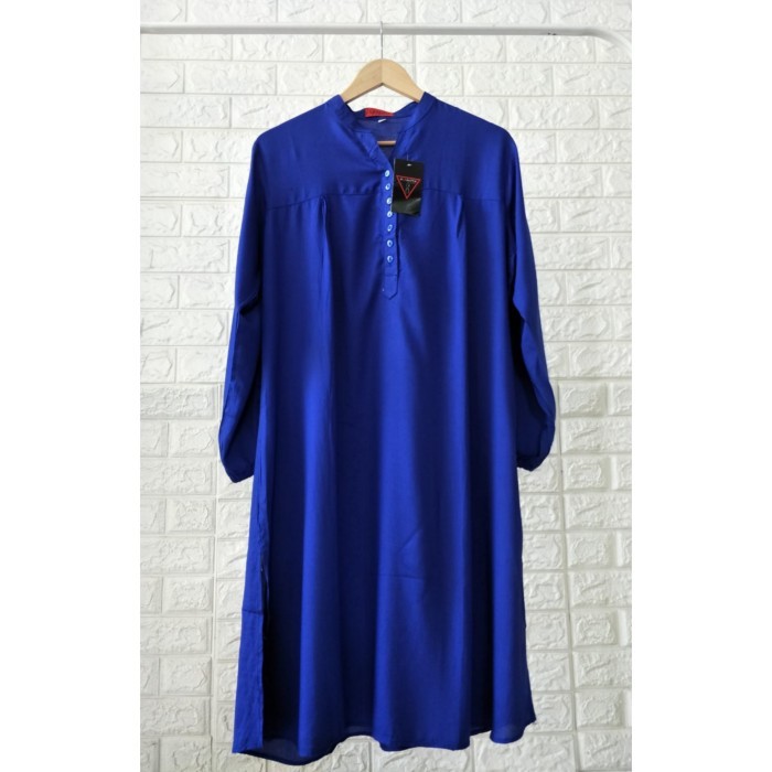 TUNIK POLOS RAYON JUMBO BIRU ELEKTRIK