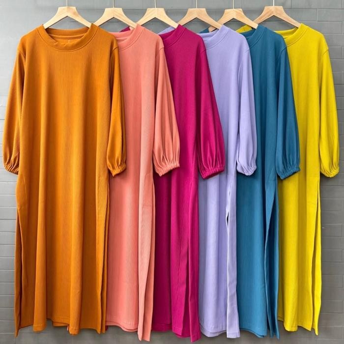 MIDI KAOS KNIT HANOVER LONG TUNIK MERK CLARKE FIT MUSLIM