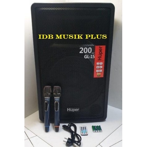 Speaker Portable Wireless 15 Inch Huper GL15 GL 15 Original Huper Unit Baru / Segel