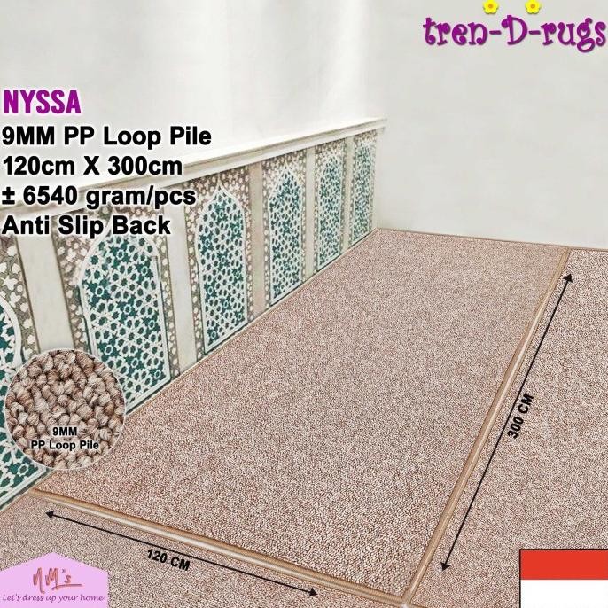 Tren-D-rugs sajadah masjid karpet sejadah polos modern alas sholat mushola roll gulungan panjang sha