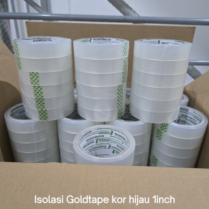 

Isolasi/solatip Goldtape kor hijau 1inch 24mm x 70yard (1dus = 144pc)