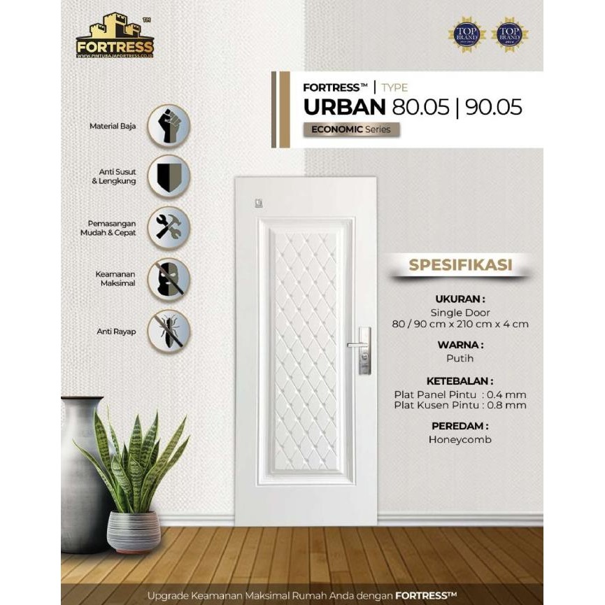 Best Fortress Pintu Baja "Urban" Type 90.05. Pintu Minimalis. Design Modern Harga Ekonomis Cocok Unt