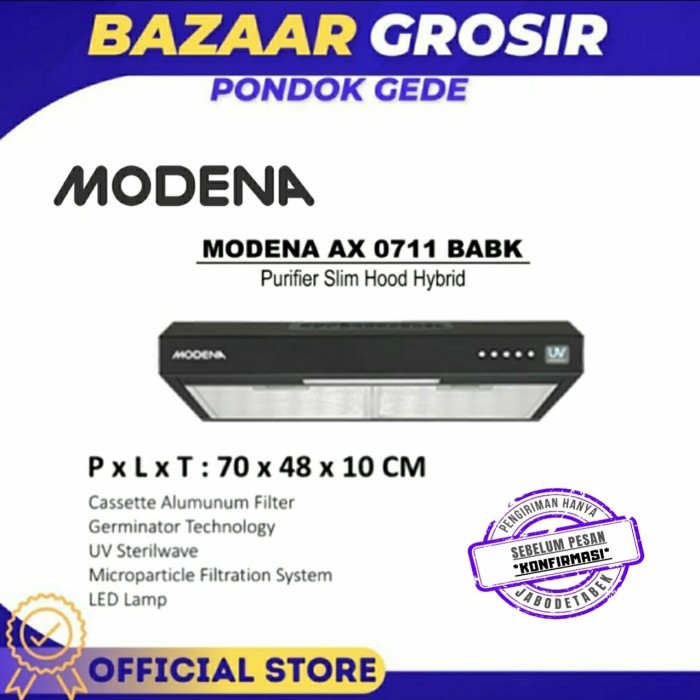 COOKER HOOD MODENA AX-0711 BABK / AX0711 BABK SLIM HOOD