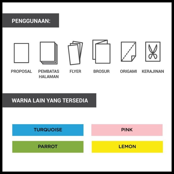 

Terlaris Sidu Kertas Fotocopy Berwarna Rainbow (10 Warna) 80 Gsm A4 Good Quality