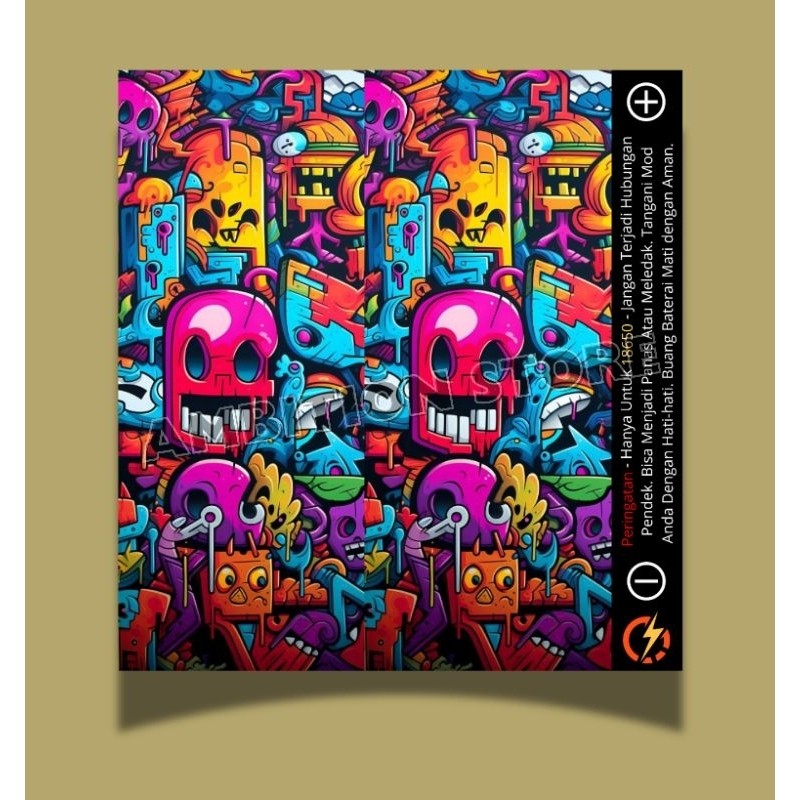 

Terlaris Ambitionstore Stiker Wrap Baterai 18650 Monster Series Pelindung Dan Penghias Untuk Segala Merek Garskin Custom Case Laminasi Tebal COD