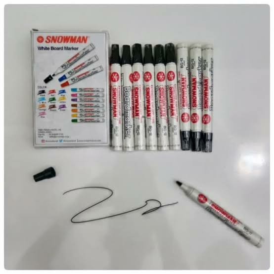 

snowman spidol snowman white board hitam isi 12 pcs