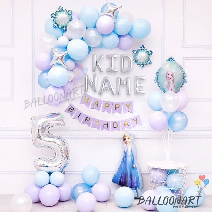FROZEN BALLOON GARLAND DECORATION SET/DEKORASI ULANG TAHUN ANAK