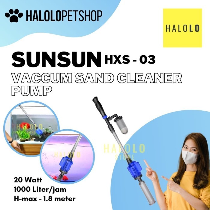PROMO Cleaner Pump Aquarium Penguras Air Sand Cleaner Vacum SUNSUN HXS-03