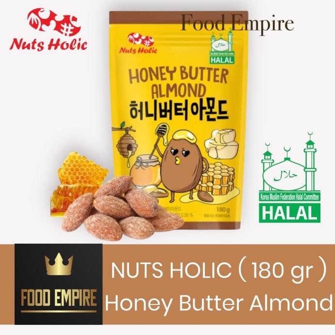 

( 180 gr ) NUTS HOLIC Honey Butter Almond | Snack Kacang Almond Korea Berkualitas
