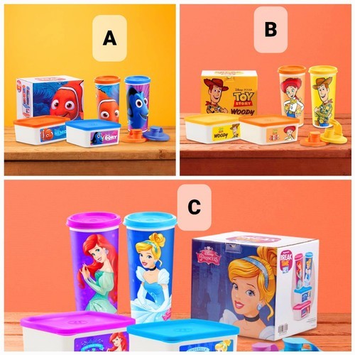 TEMPAT MAKAN ANAK TUPPERWARE / TEMPAT BEKAL ANAK LUNCH BOX KIDDOS SET
