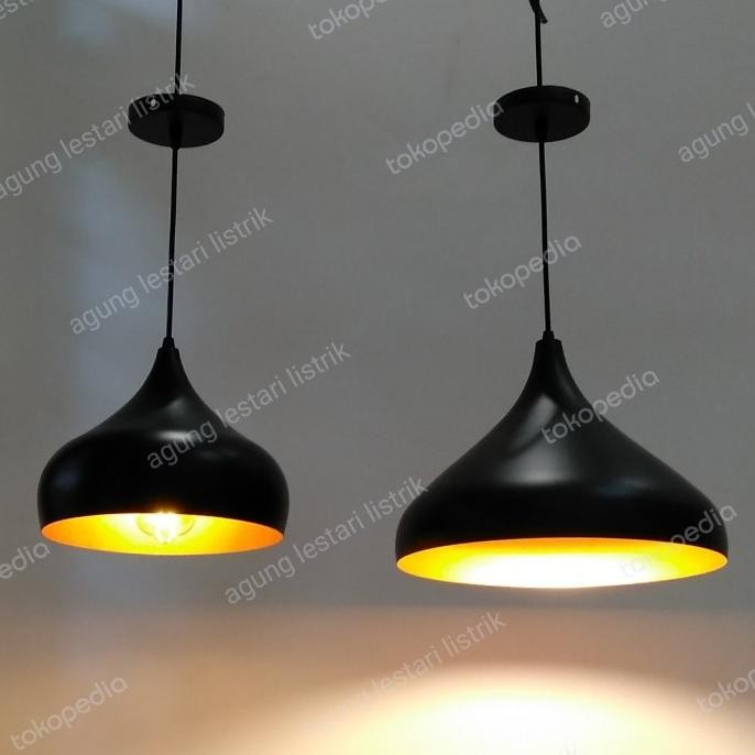 

KAP LAMPU GANTUNG MODEL BAWANG, HITAM GOLD ORIGINAL