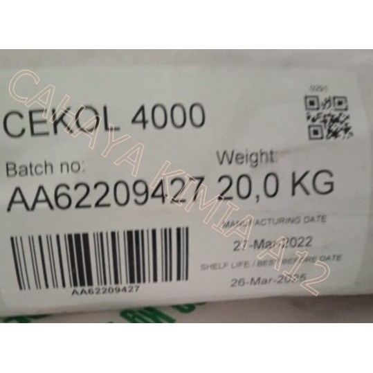 

CARBOXY METHYL CELLULOSE FINLANDIA / CMC FOOD GRADE 1 KG EX CEKOL