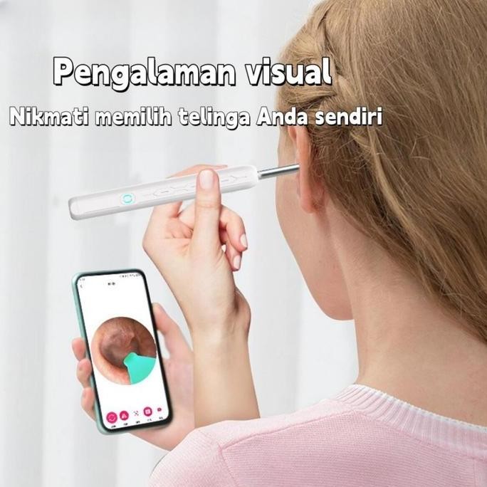 Baru 8 buah set pembersih telinga kamera /Korek Kuping Kamera Wireless LED Smart /alat pembersih tel