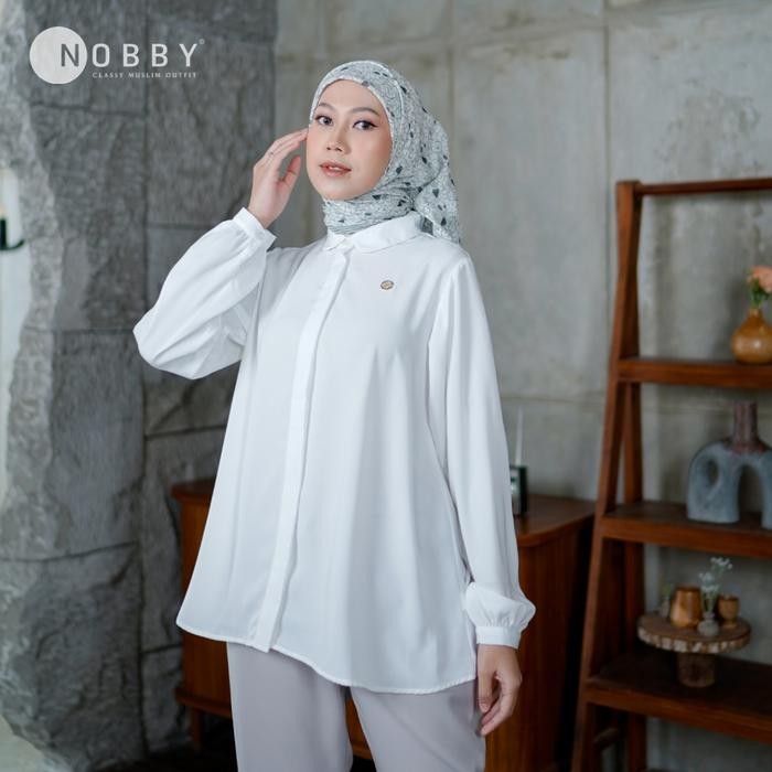 Nobby - Kayana Shirt Atasan Muslim Wanita Bahan Woolpeach Ultimate Wudhui Friendly
