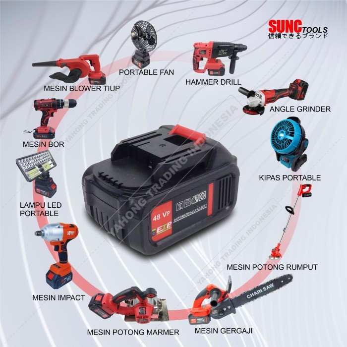 Jld Baterai Cordless 48 Volt Battery 48V Batere Mesin Bor Jld