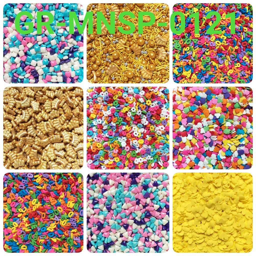 

GR-MNSP-0121 Sprinkles trimit springkel 10gr angka huruf mahkota bunga (SPRINKLES)