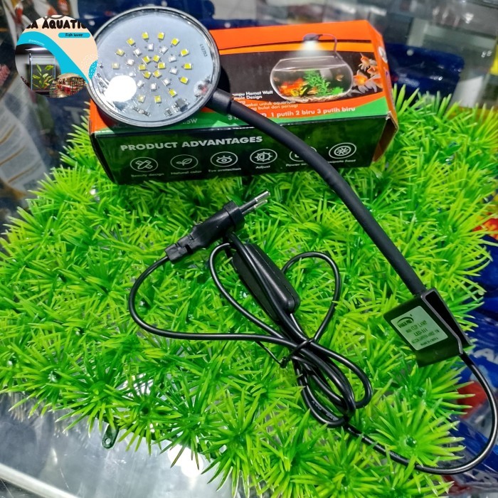 PROMO Lampu LED Jepit Aquarium 3 mode SAKKAI PRO