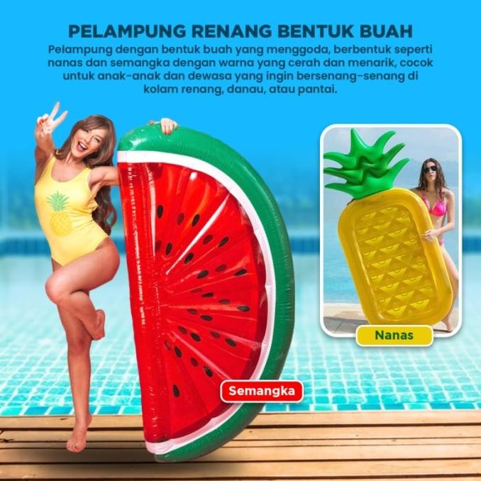 diskon pelampung renang matras bentuk buah semangka dan nanas -xinyue