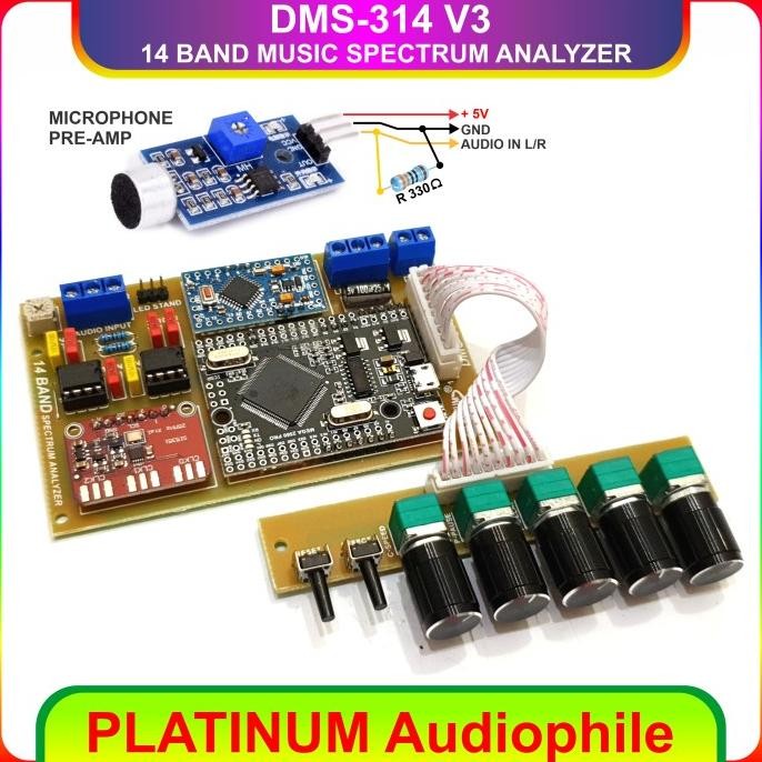 Promo Spectrum Analyzer Modul DMS-314 V3 14 Band Music Analyzer COD