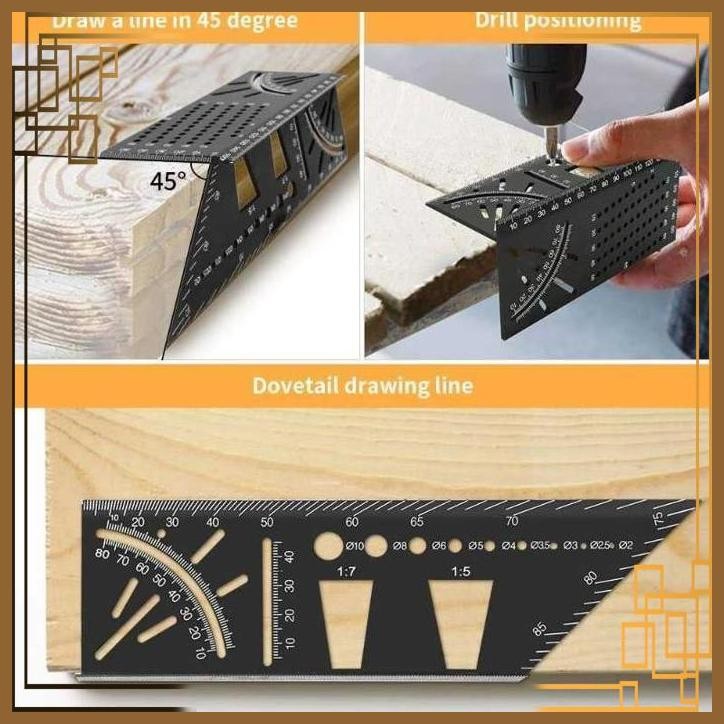 

[VLH] ABEDOE PENGGARIS ANGLE RULER MARK LINE 3D MEASURING TOOL ALUMINIUM - M142