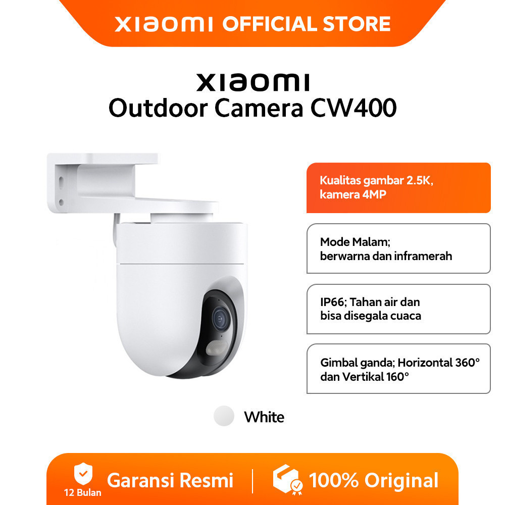 Xiaomi Outdoor Camera CW400 | CCTV Outdoor | Resolusi 2.5K | IP66 tahan debu & air | 360° | Fitur Call 2 Arah [ Official Store ]