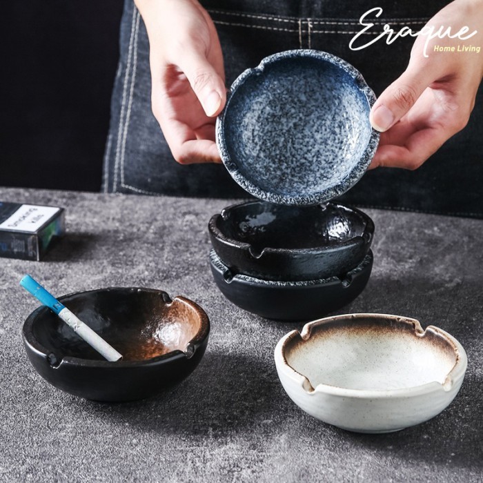 TERBARU Mori Ashtray / Dekorasi Asbak Puntung Rokok Keramik Jepang Rustic Unik