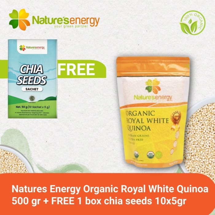 

Nature's Energy Organic Royal White Quinoa 500 gr Free Chia Seed