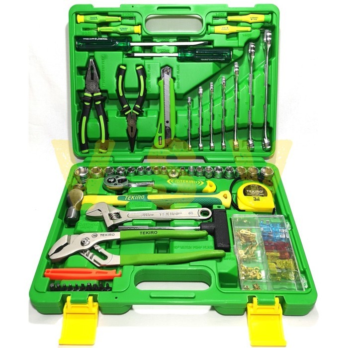 TEKIRO Mechanic Tools Set PVC 60pcs / Alat Mekanik Tool kit Set Plastik 60 pcs / Tool box Toolkit