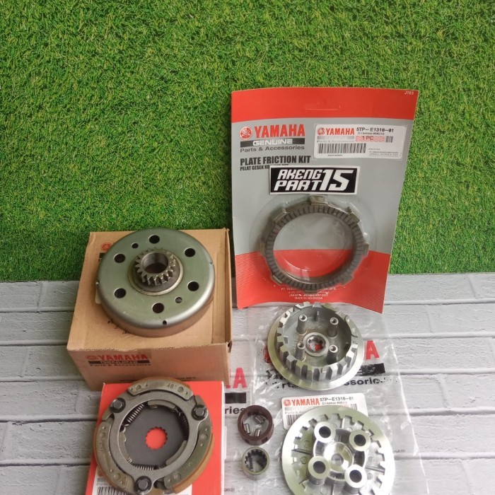 TERBARU Paket Lengkap Lonceng 5TP+Rumah kampas kopling+Kampas ganda Assy+Kampas kopling+cage Jupiter