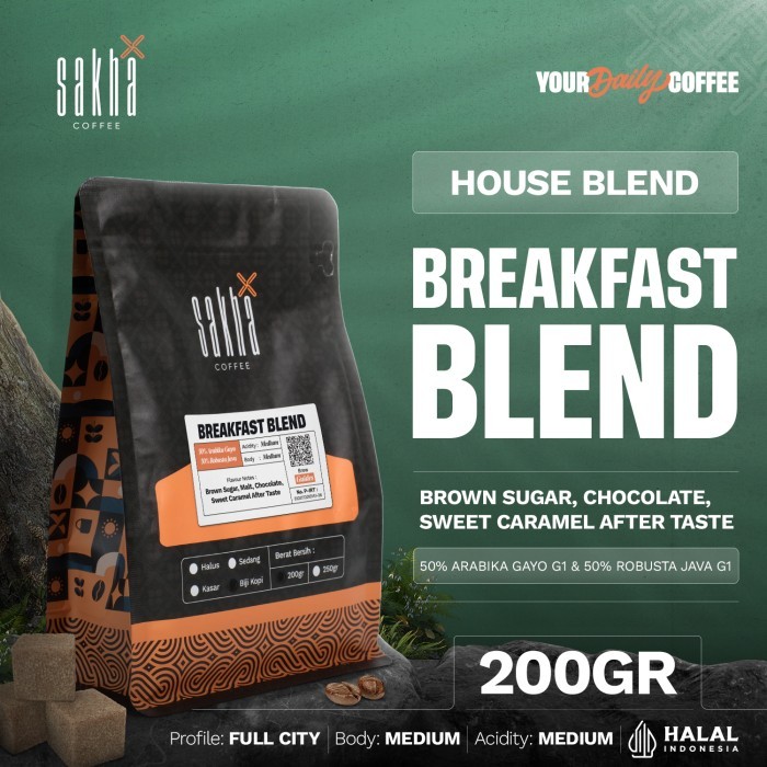 

Kopi Espresso Gold Breakfast Blend Coffee Bean 200Gr Biji Bubuk Coffe