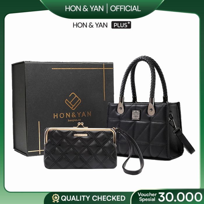 Honyan Plus Tas Wanita Caroline Gift Set Tas Selempang Wanita Slingbag Wanita Gift Set 2In1 Premium