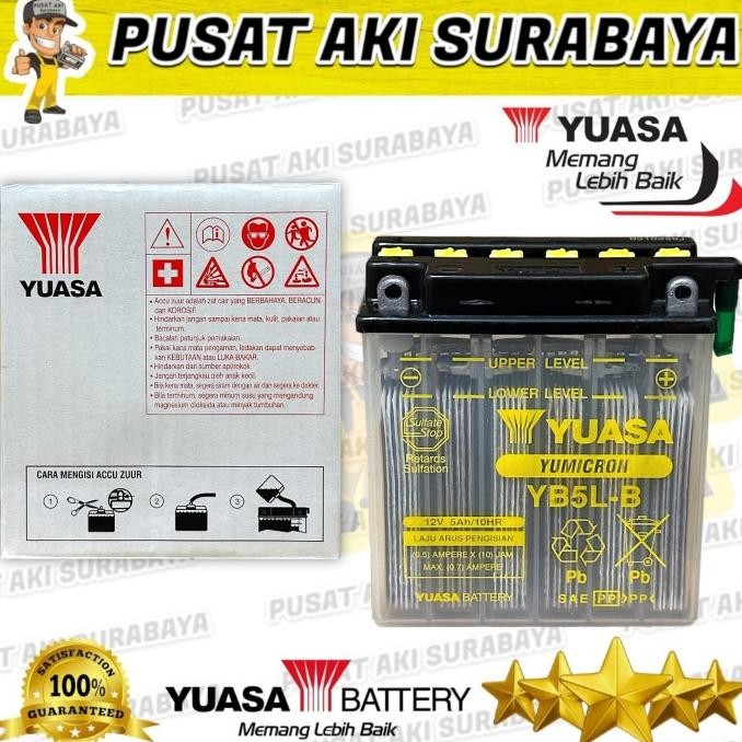 TERMURAH AKI BASAH YUASA YB5LB JUPITER BURUNG HANTU MX OLD 135 MEGAPRO