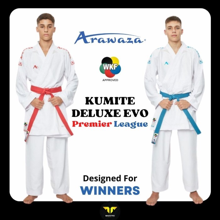 New.. Arawaza Deluxe Evo "Premier League" (Baju Karate) - Kumite - Wkf App.