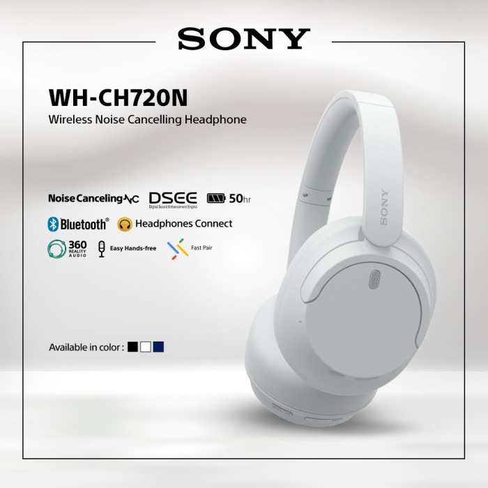 Sony Wh-Ch720N White Wireless Noise Cancelling Headphone / Ch720N