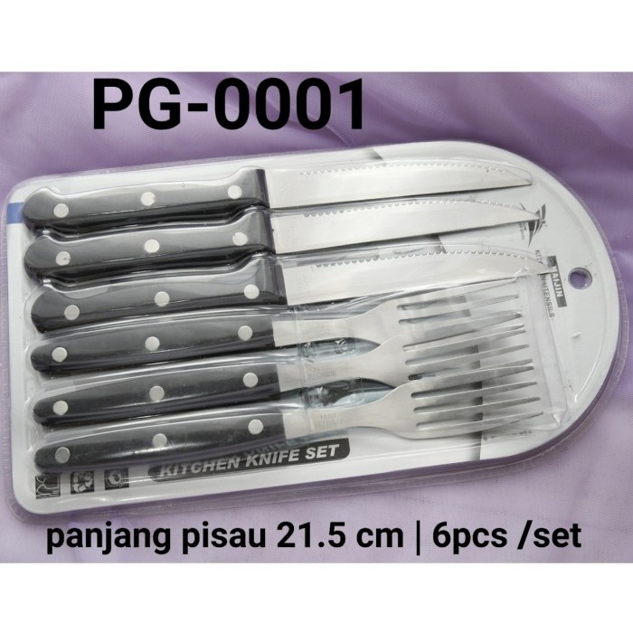 

READY STOCK PG-0001 KITCHEN PISAU STEAK GARPU SET STEAK KNIFE FORK SET