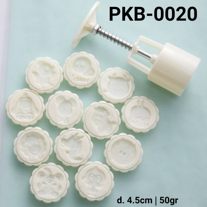 

BEST SELLER PKB-0020 CETAKAN NASTAR KUE BULAN MOONCAKE 12 SHIO BINATANG 50GR