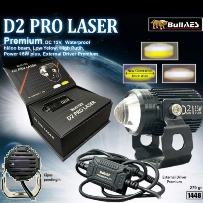 Lampu D2 Bullaes Lampu Tembak D2 Pro Laser Bullaes Premium