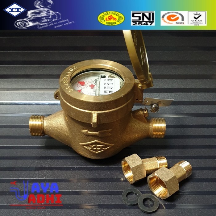 Meteran air kuningan 1 inch SNI