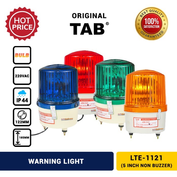 Lampu Darurat Bohlam 5 " Rotary Warning Light 220V AC TAB ASLI