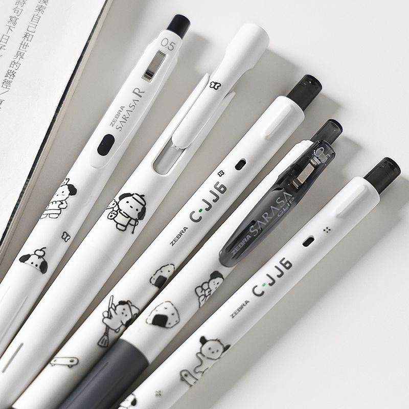 

Student Exam Writing Quick-Drying White Barrel Press-Type Gel Ink Pen