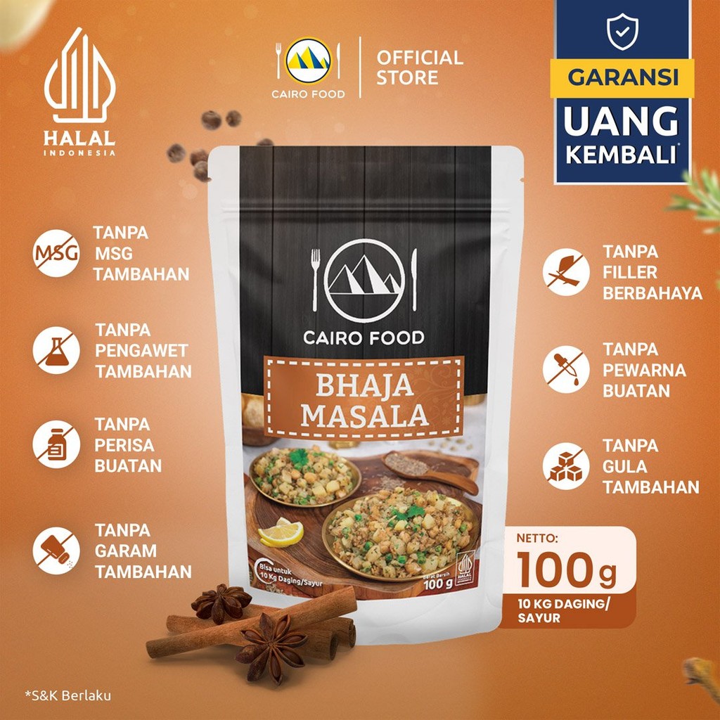 

Bumbu Bhaja Masala Sehat – Tanpa MSG, 100% Rempah Murni | Cairo Food - 100 gram