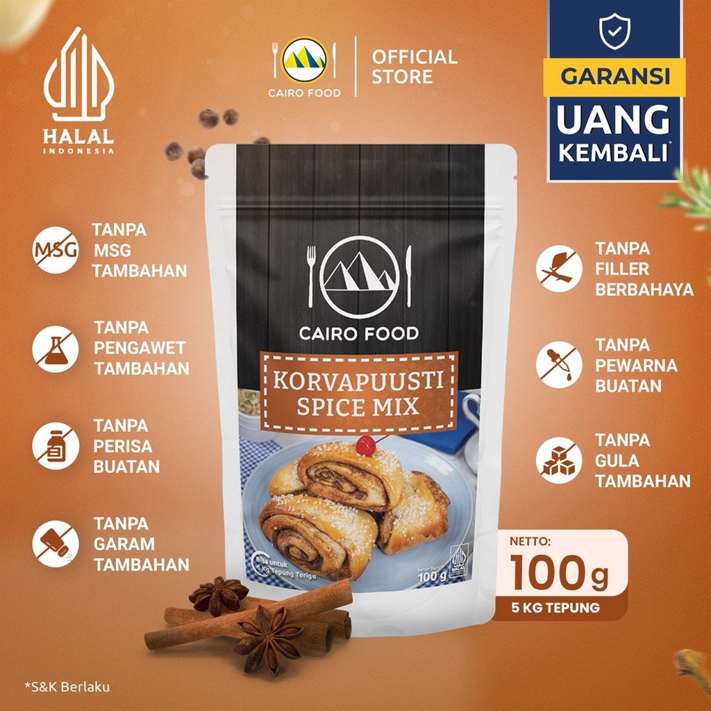 

Bumbu Korvapuusti Sehat – Untuk Kue | Cairo Food - 100 gram