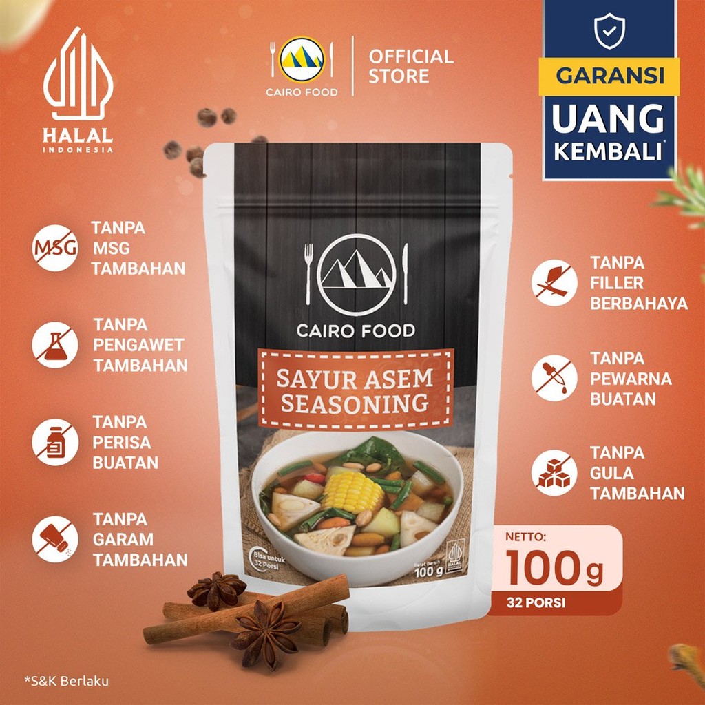 

Bumbu Sayur Asem Sehat – Tanpa MSG, 100% Rempah Murni | Cairo Food - 100 gram