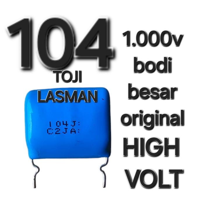 ( 104 BESAR )        KAPASITOR POLIESTER MYLAR 104J C2JA 104K 0.1UF 0.1 MIKRO 100 NANO  1.000V 630V 