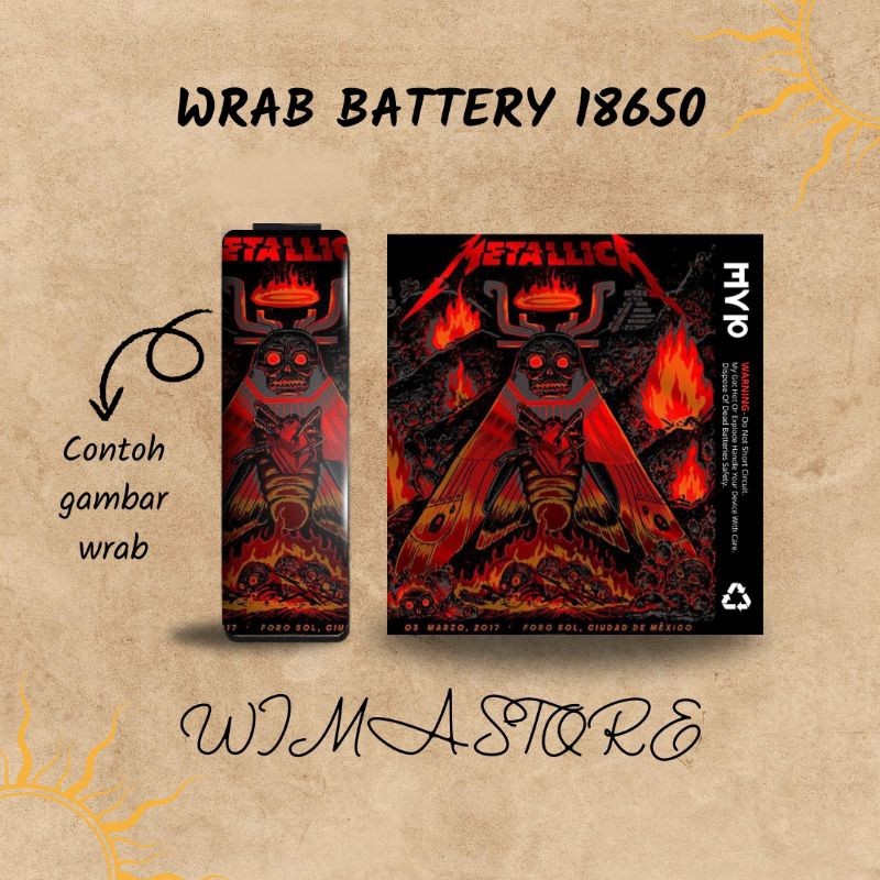 

Terlaris Stiker Wrap Baterai 18650 Metallica Untuk Melindungi Garskin Custom Case Laminasi Tebal COD